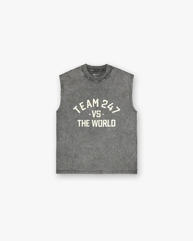247 Vs The World Tank - Pewter comfortable tank top