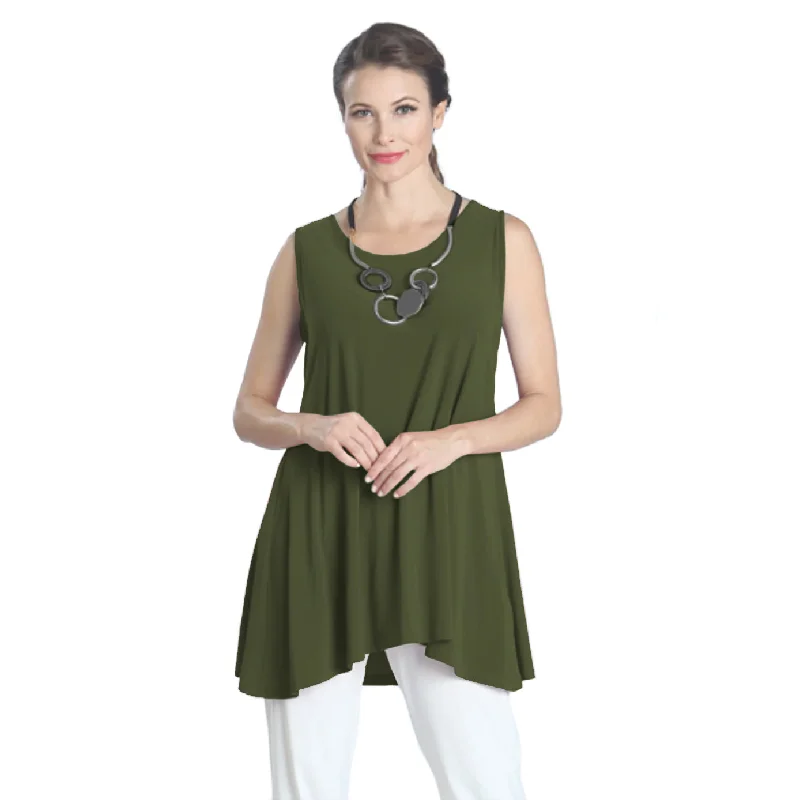 IC Collection Extender Length Tank in Olive - 6822T-OLV flowy tank top