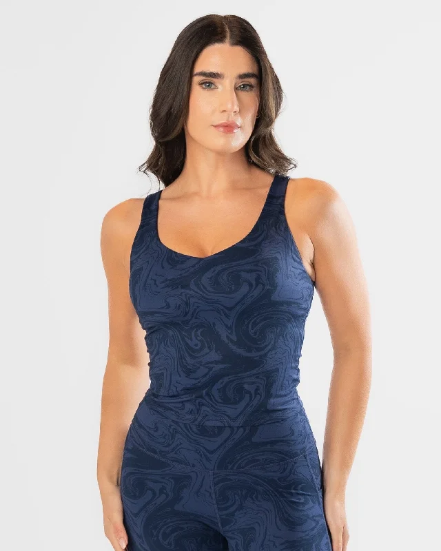 Skin Shakti Tank (Mid-Length) - Twilight Swirl crossback tank top