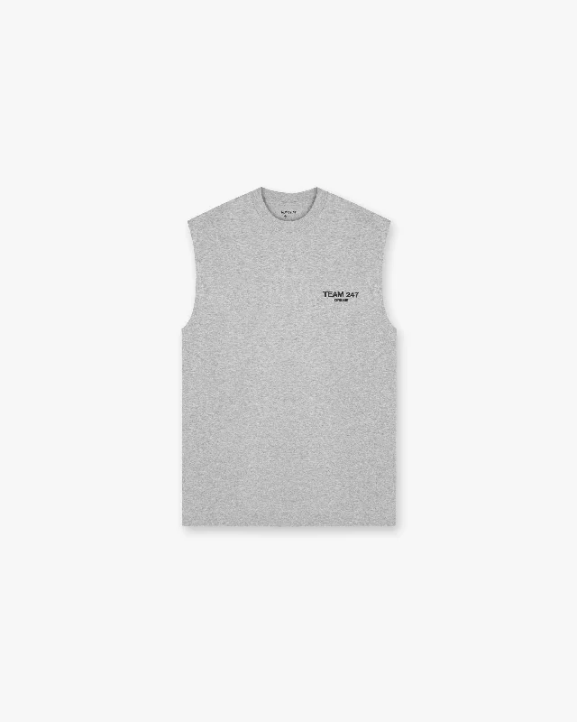 Team 247 Oversized Tank - Ash Grey lace back tank