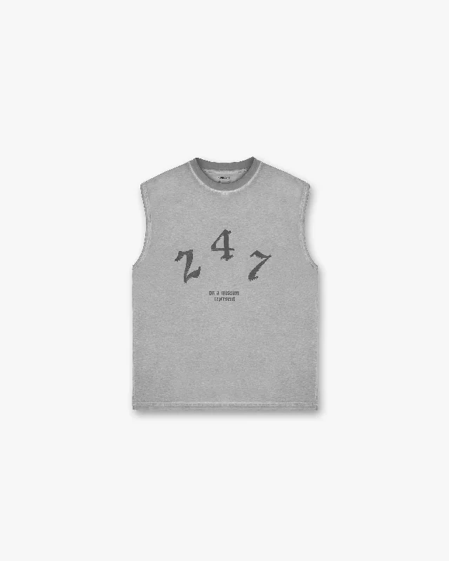 Vintage 247 Oversized Tank - Smoke spandex blend tank