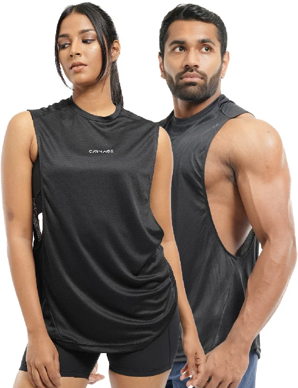 Active Drop Hole Tank - Unisex silver tank top