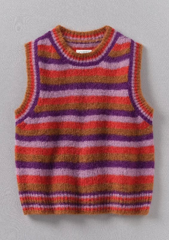 Brushed Alpaca Blend Stripe Tank | Amethyst Multi black tank top