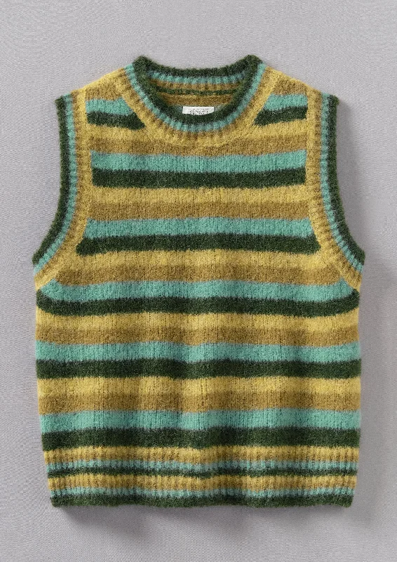 Brushed Alpaca Blend Stripe Tank | Olive Multi lavender tank top