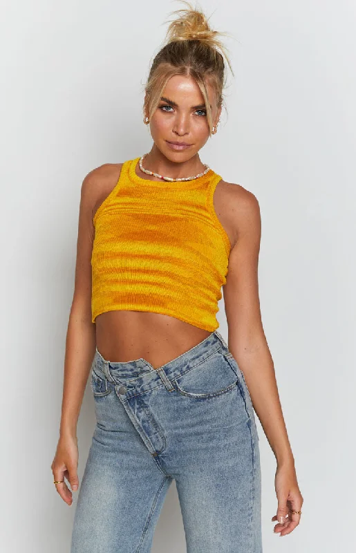 Chicago Tank Yellow cropped tank top