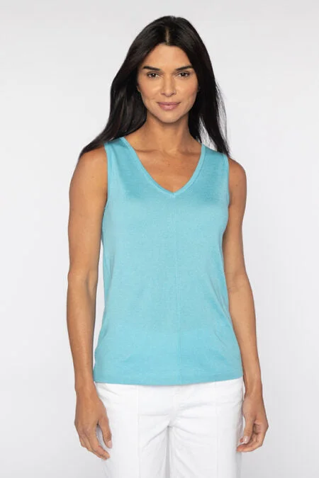 Kinross Cashmere Front to Back Tank off shoulder tank