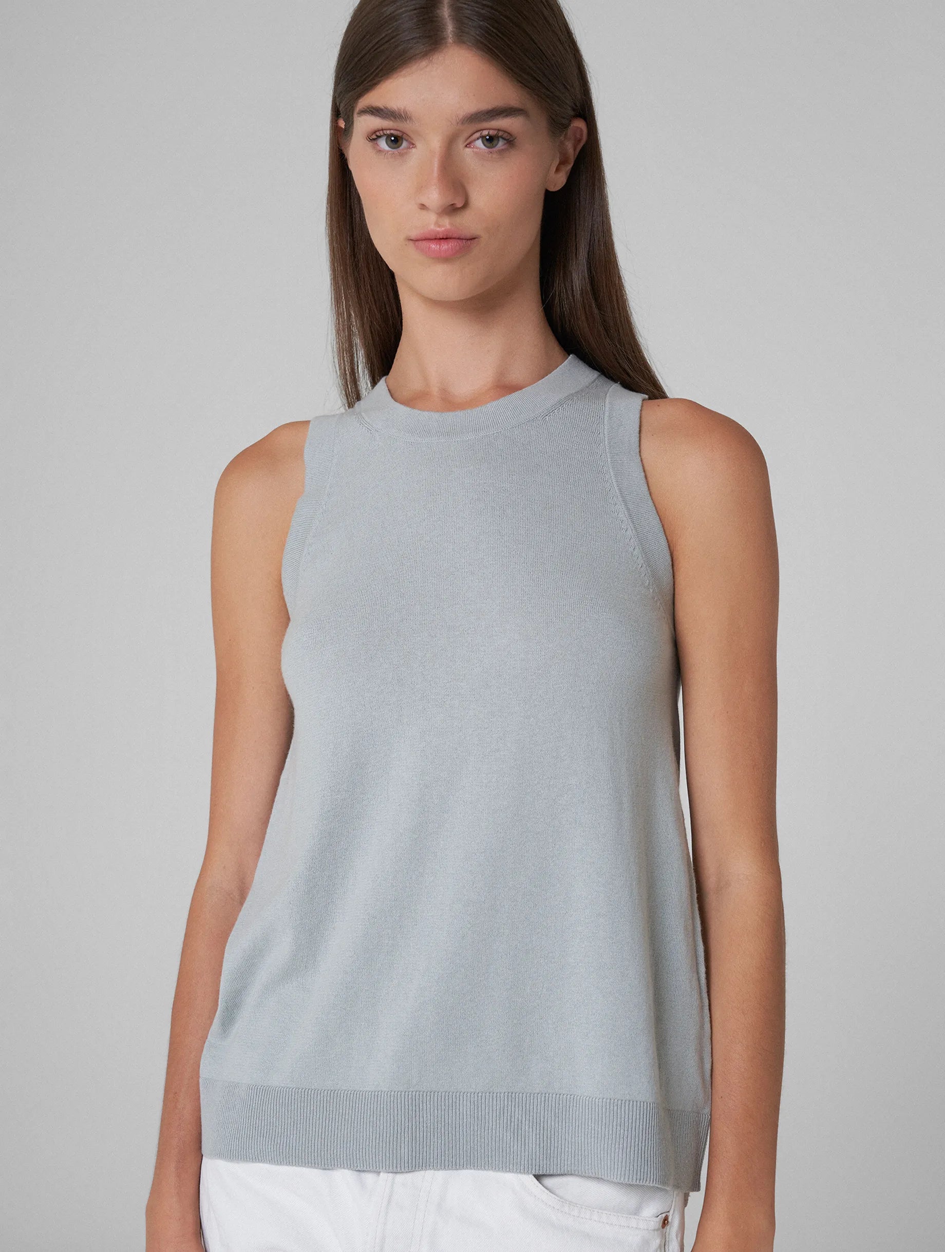 IRIS knitted tank top blue yoga tank top