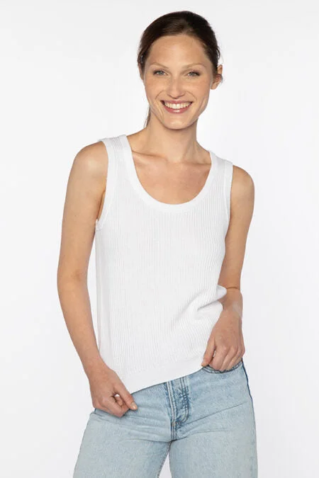 Kinross Cashmere Rib Tank ribbed tank top