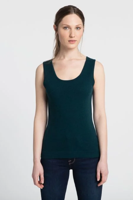 Kinross Cashmere Scoop Neck Tank vibrant tank top