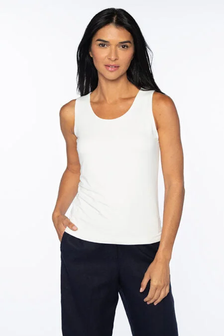 Kinross Cashmere Scoopneck Tank high neck tank
