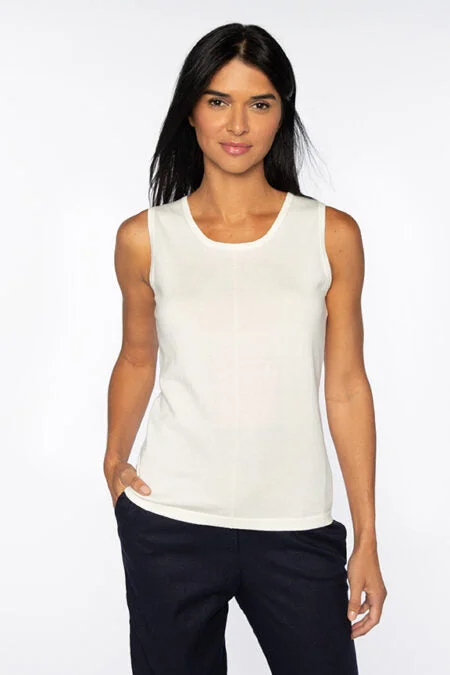Kinross Cashmere Seamed Tank baby blue tank