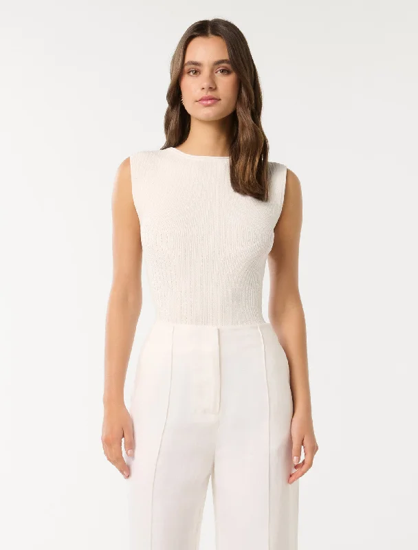 Lottie Crew Neck Knit Tank Top sexy tank top