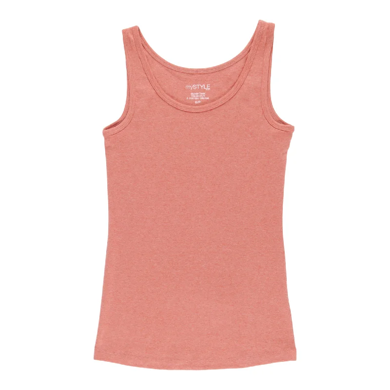 mySTYLE Women's Solid Scoop Neck Tank Top sage tank top
