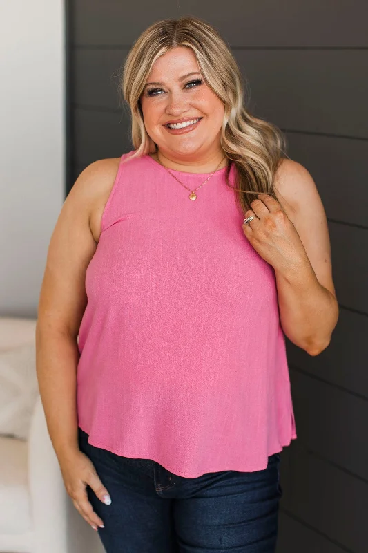 Need A Miracle Tank Top- Bubblegum Pink mesh tank top