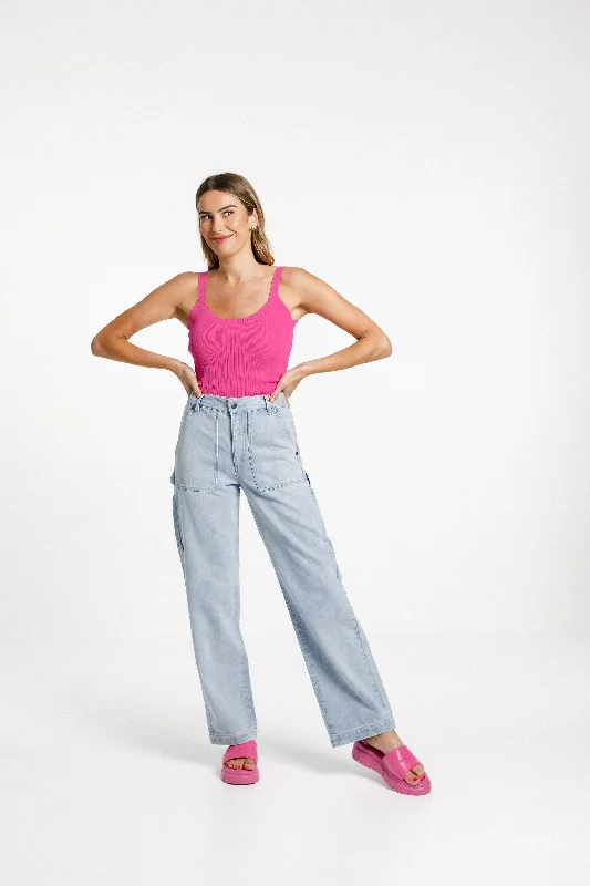 Neva Tank - Sale - Pop Pink coral tank top