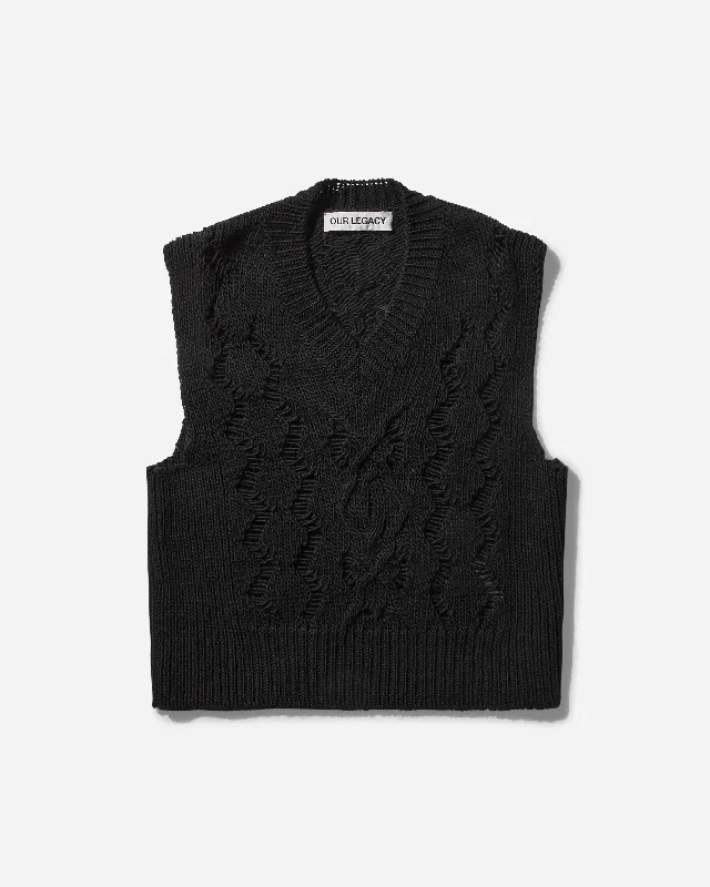 Women's Cable Michigan Tank Black vintage tank top