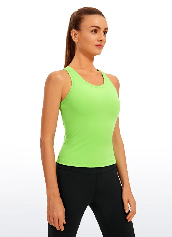 Butterluxe Waist-Length Crewneck Tank Racerback casual tank top