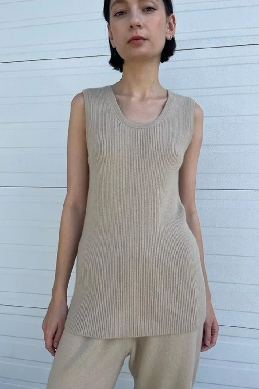 Rib Tank in Antique flexible tank top