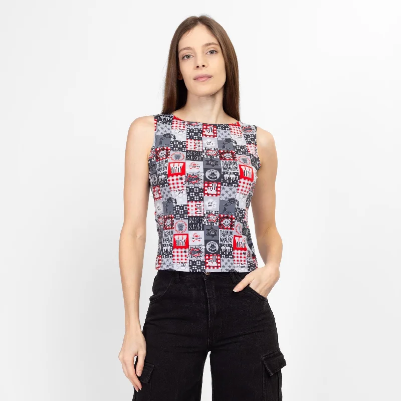 Small Y2K Pop Art Graphic Cropped Tank vibrant tank top