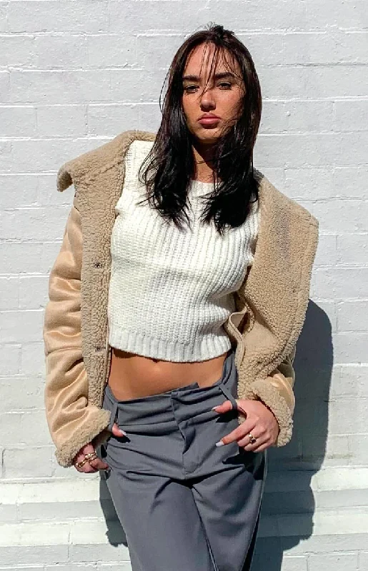 Snoh White Knit Tank layering tank top