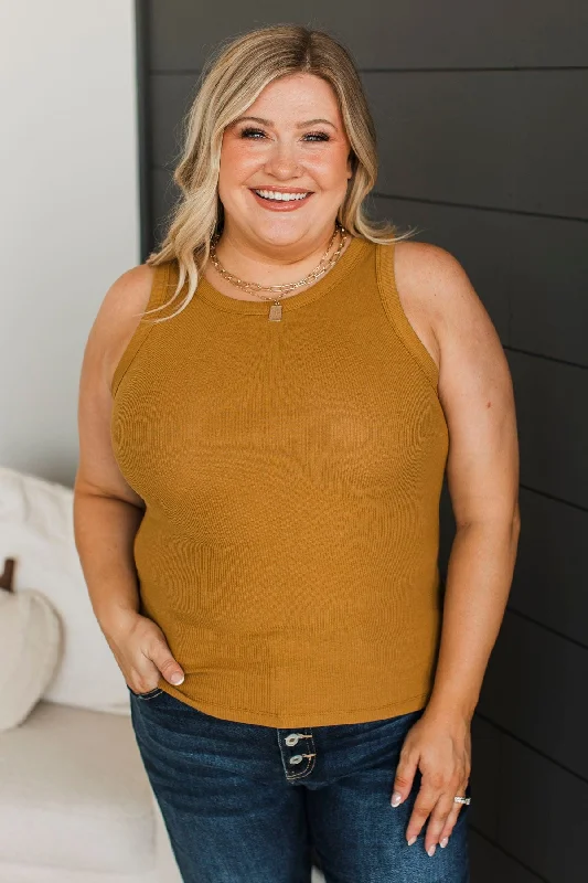Thread & Supply On The Road Tank Top- Golden Brown adorable tank top