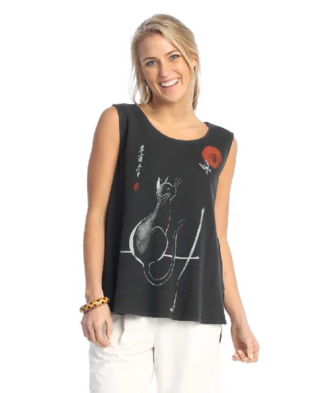 Weekend by Jess & Jane "Nine Lives" Thermal Tank - WK12-1994 bright tank top