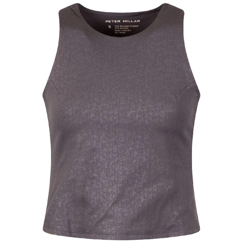 Womens Nova Performance Embossed Tank Graphite - AW24 ivory tank top