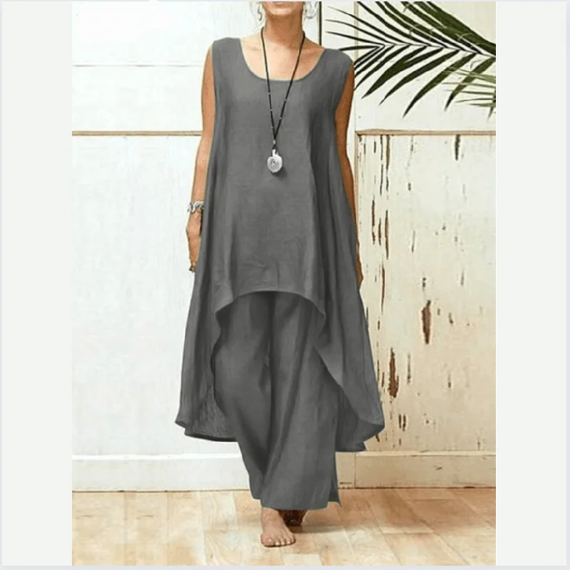 Zen Gypsy High-Low Tank + Palazzo Pants Outfit glitter tank top