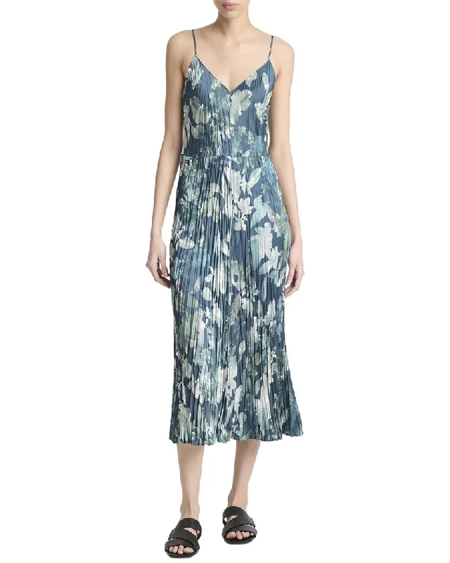 Vince Shimmer Lake Crushed Cami Dress Floral Print girly