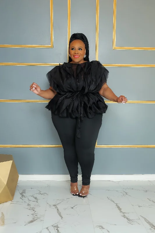 Black Dress Me In Tulle Set Tunics Trousers formal