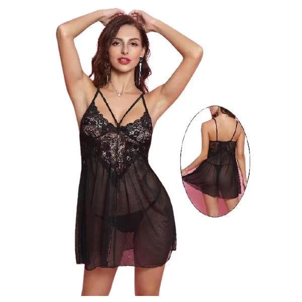 Black Net Nighty Dress Short Transparent Nighty Net Night Dress for Women Tunics Versatile all-occasion Black Net Nighty Dress Short Transparent Nighty Net Night Dress for Women Tunics Versatile all-occasion