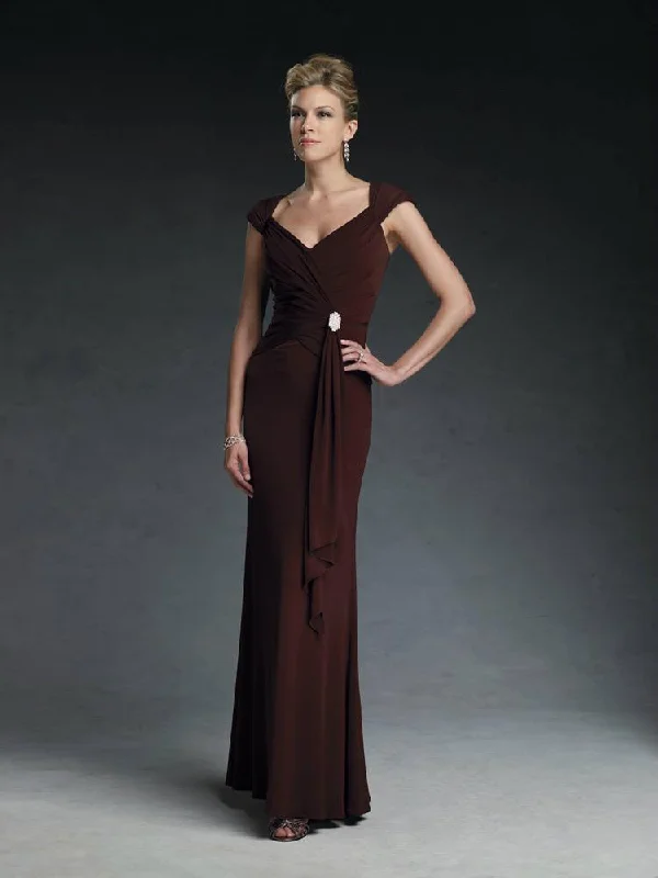 Cameron Blake - 19645 V-Neck Jersey Evening Dress Floral Print girly