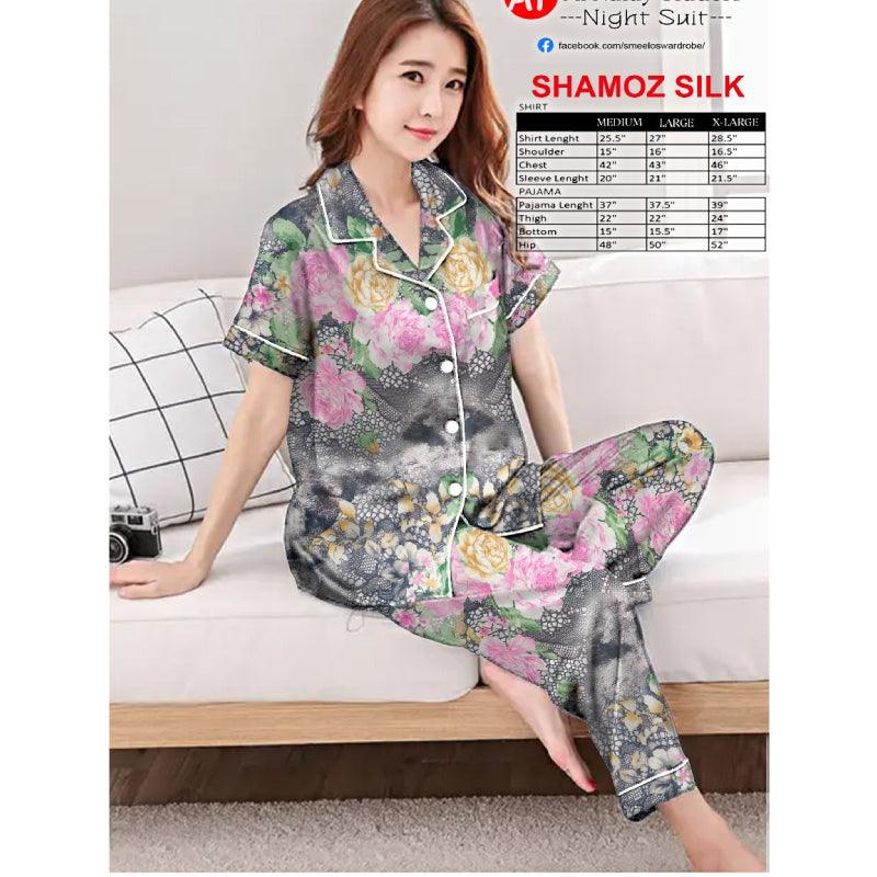 Comfortable Ladies Nightwear Shirt Pajamas| Two-Piece Dress Tunics Formal black