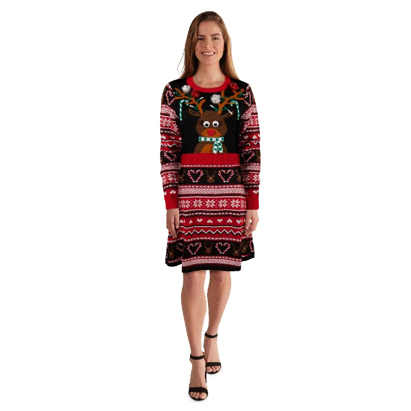 Comfy Cozy Women's Christmas Sweater Dress Tunics Recommended stylist