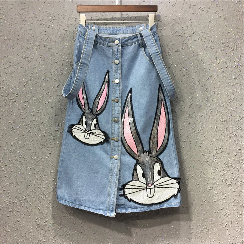 Cute rabbit suspender dress PL50263 Tunics Cozy soft