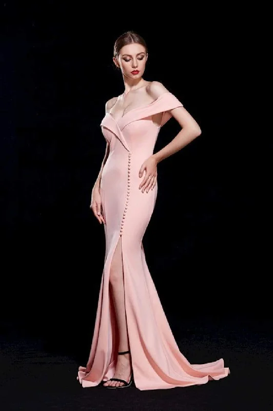 J'Adore Dresses - Off-Shoulder High Slit Mermaid Prom Dress J12076 Tunics Running lightweight