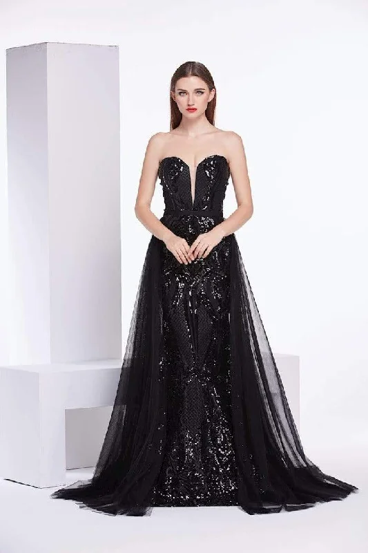 J'Adore Dresses - Sequin Embellished Overskirt Prom Dress J14026 Tunics Yoga stretchy