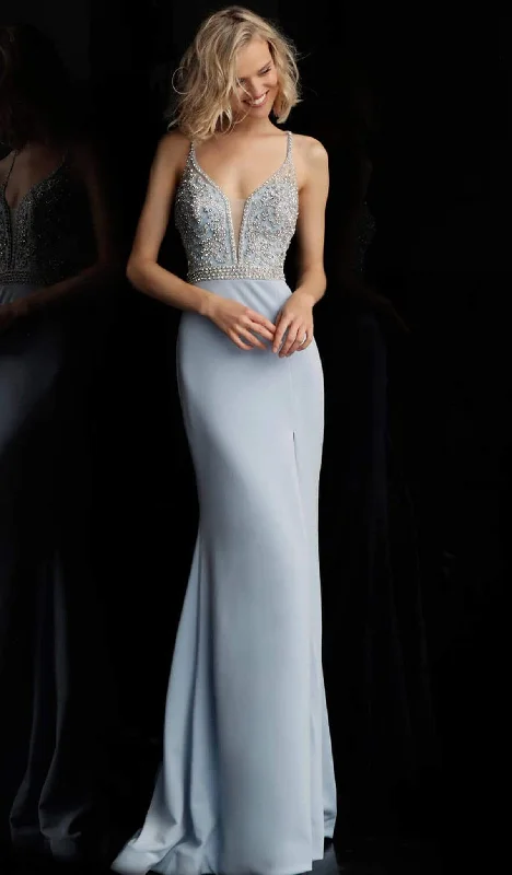 Jovani - JVN68317 Plunging Beaded Prom Dress Tunics Stylish modern