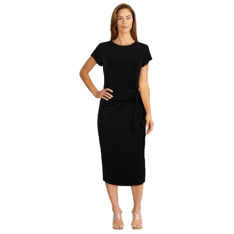 lily morgan Women's City Chic Side Slit Wrap Dress Tunics Trendy modern