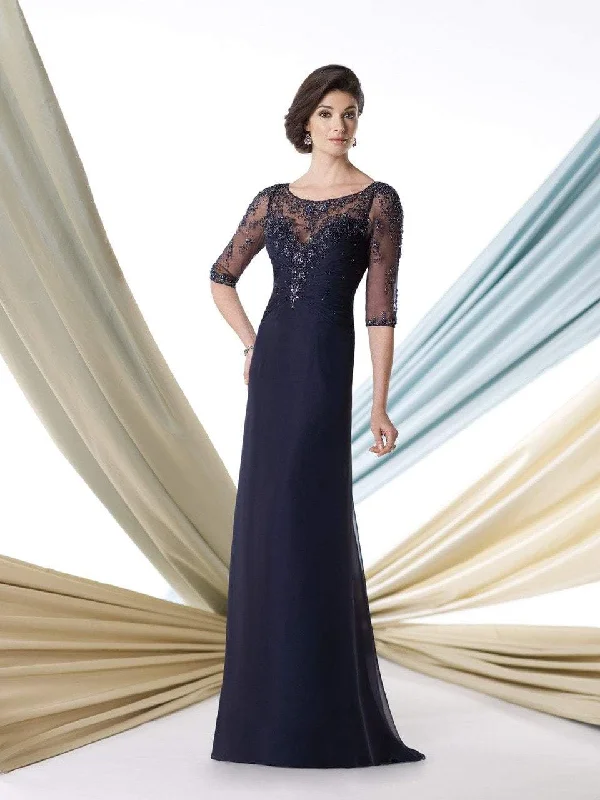Mon Cheri - 213967SC Embellished Illusion Bateau Sheath Dress Tunics Trendy modern