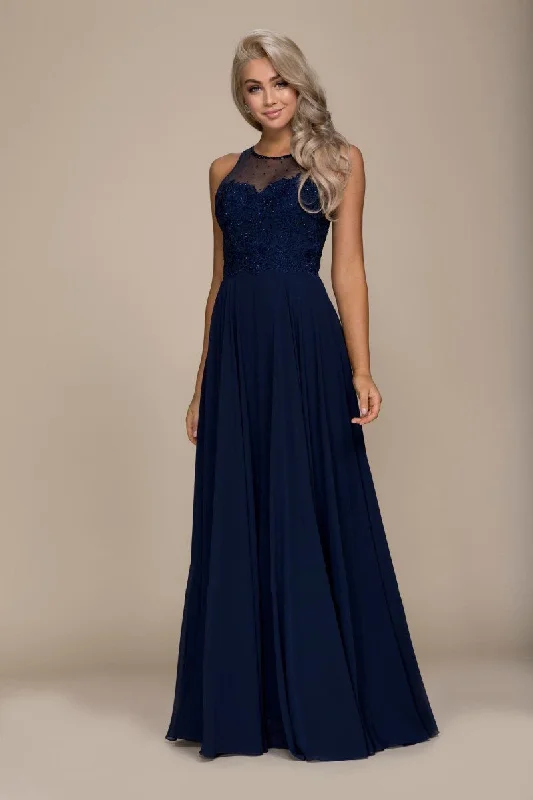 Nox Anabel - Y009SC Sleeveless Chiffon A-line Dress Tunics Favorite customer