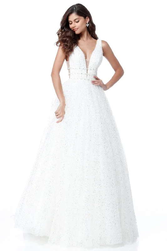 Sherri Hill 51676 - Sequin-Beaded Glitter Prom Dress Square Neckline Feminine