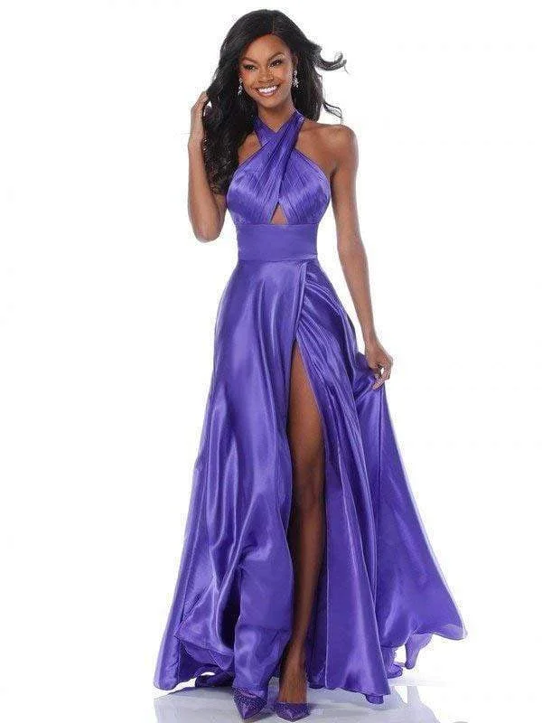 Sherri Hill 51897 - Crisscross Halter Satin Prom Dress Shift Classic Vintage