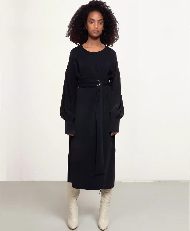 Midi Sunday Dress Black Tunics Handmade artisanal