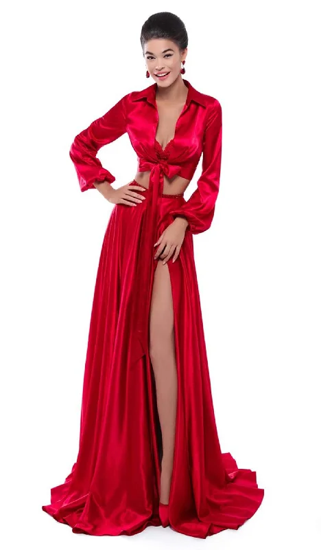 Tarik Ediz - 50476 Sweetheart Two Piece Evening Dress Tunics Print Colorful
