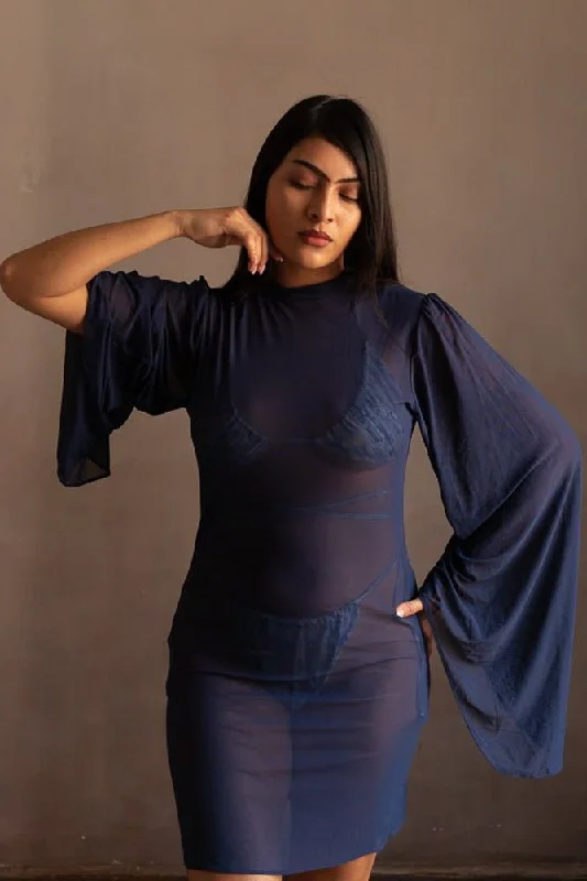 The Airy Mesh Dress - Navy Tunics Travel practical