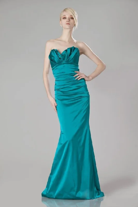 Theia - 881705SC Sweetheart Ruched Stretch Satin Dress Tunics Summer linen