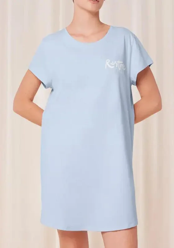 Triumph Restore Yourself Short Sleeve Nightdress, Blue Tunics Versatile functional
