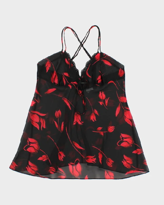 Vintage 90s La Senza Floral Sheer Slip Dress - L Maxi Flowy Bohemian