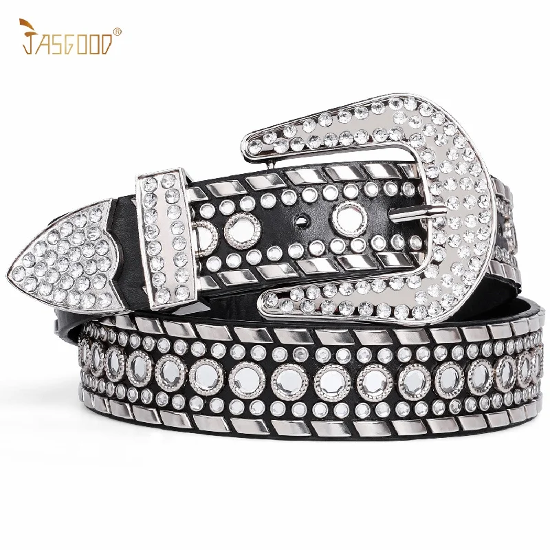Women Rhinestone Studded Western Leather Belt Ladies Vintage Bling Cowgirl Waist Belt for Jeans Dress Tunics Timeless classic Women Rhinestone Studded Western Leather Belt Ladies Vintage Bling Cowgirl Waist Belt for Jeans Dress Tunics Timeless classic